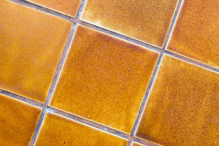 yellow ceramic tiles, close up