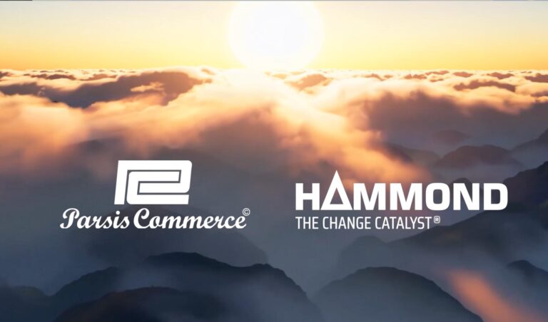 Parsis Commerce and Hammond logos with sunrise in the background